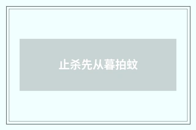 止杀先从暮拍蚊