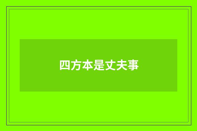 四方本是丈夫事