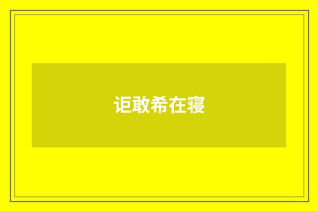 讵敢希在寝