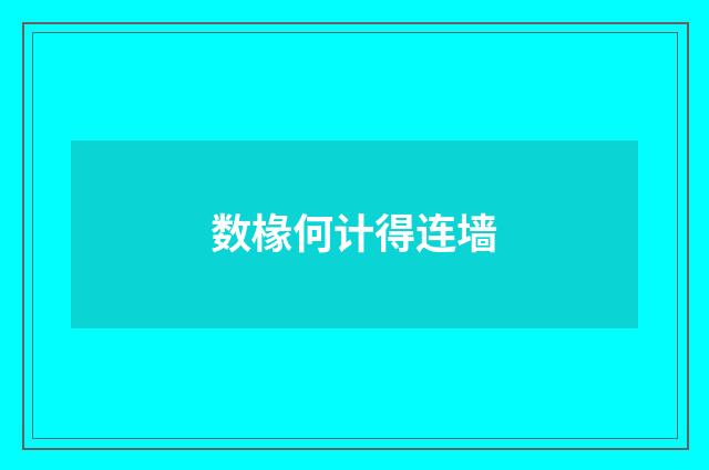 数椽何计得连墙