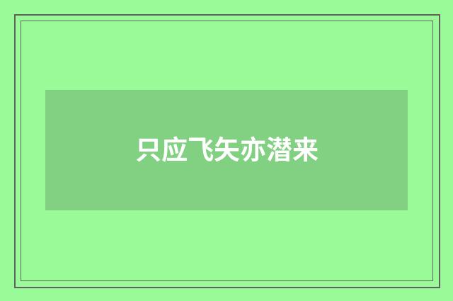 只应飞矢亦潜来
