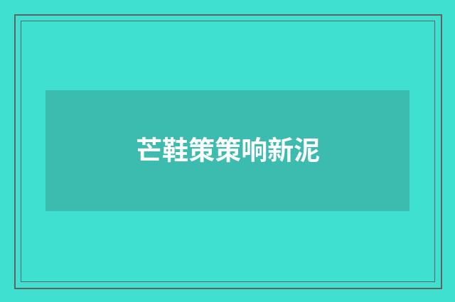 芒鞋策策响新泥
