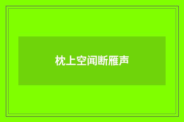 枕上空闻断雁声
