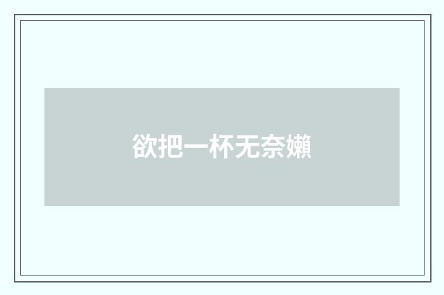 欲把一杯无奈嬾