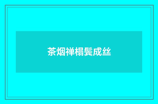 茶烟禅榻鬓成丝