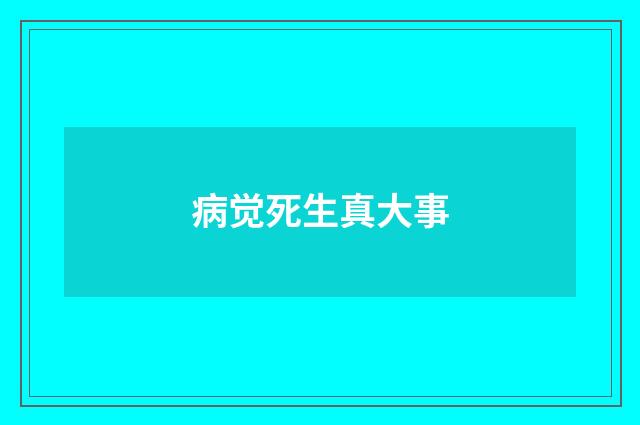 病觉死生真大事