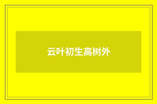 云叶初生高树外