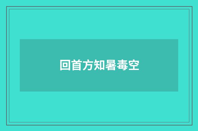回首方知暑毒空