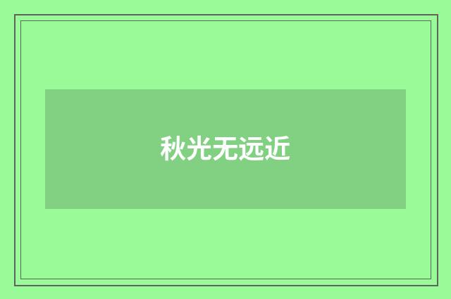 秋光无远近