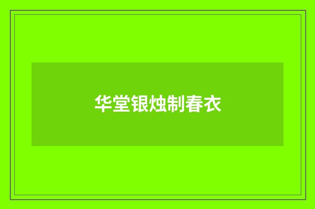 华堂银烛制春衣