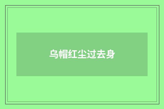 乌帽红尘过去身