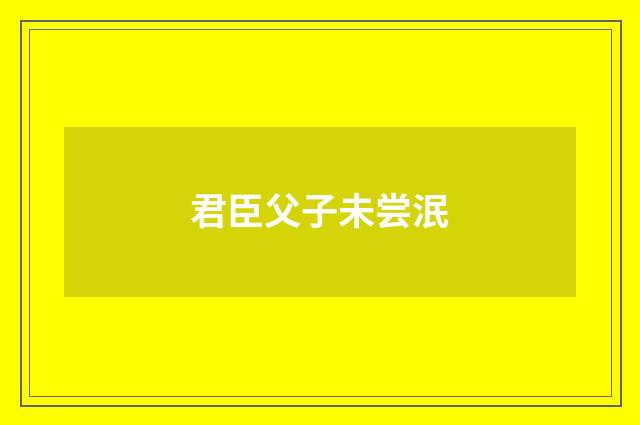 君臣父子未尝泯