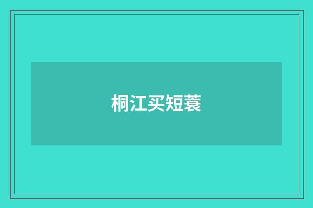 桐江买短蓑