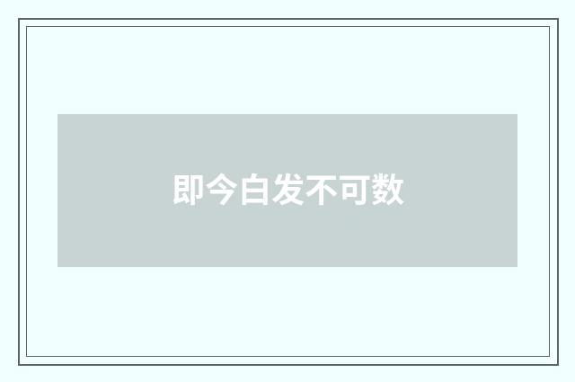 即今白发不可数