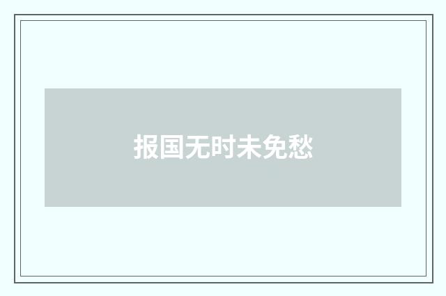 报国无时未免愁