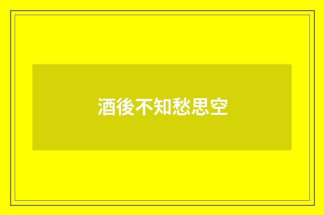 酒後不知愁思空