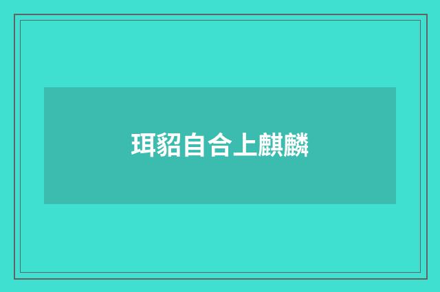 珥貂自合上麒麟