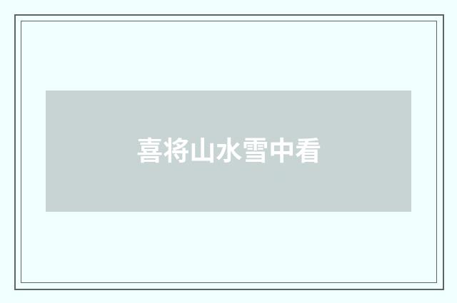 喜将山水雪中看