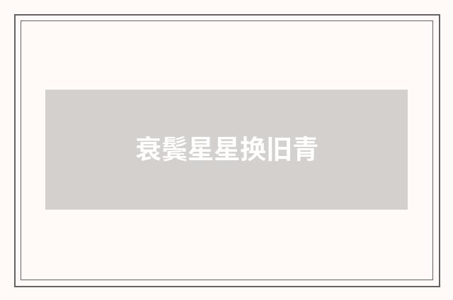 衰鬓星星换旧青