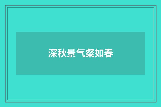 深秋景气粲如春