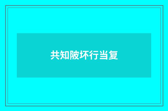 共知陂坏行当复