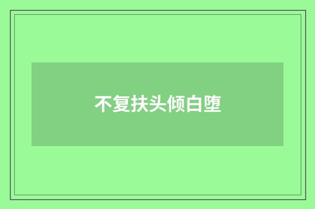 不复扶头倾白堕