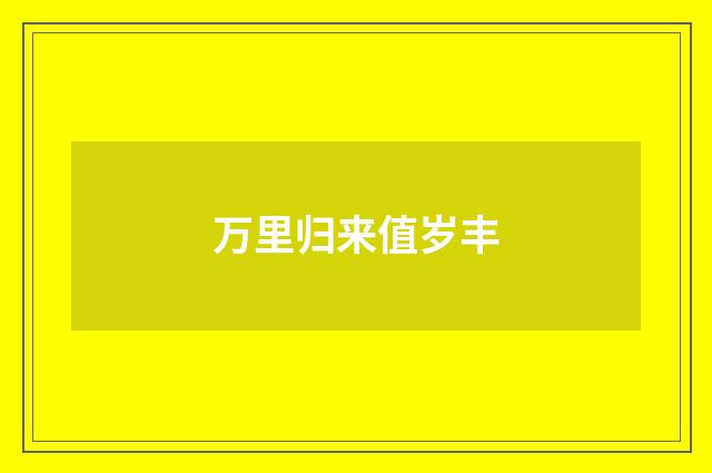 万里归来值岁丰