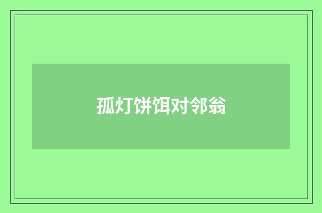 孤灯饼饵对邻翁