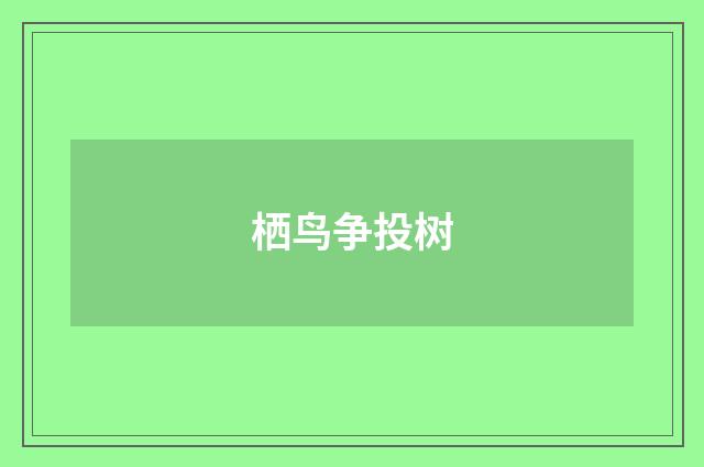 栖鸟争投树