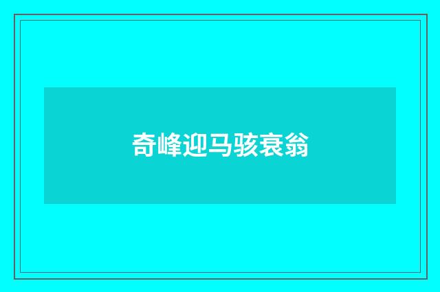 奇峰迎马骇衰翁
