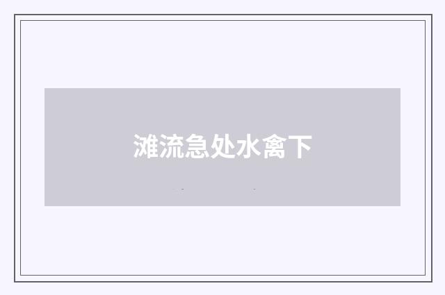 滩流急处水禽下