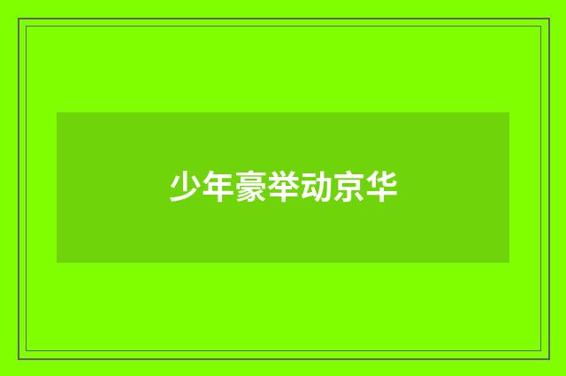 少年豪举动京华