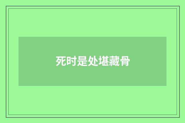 死时是处堪藏骨