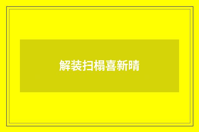 解装扫榻喜新晴