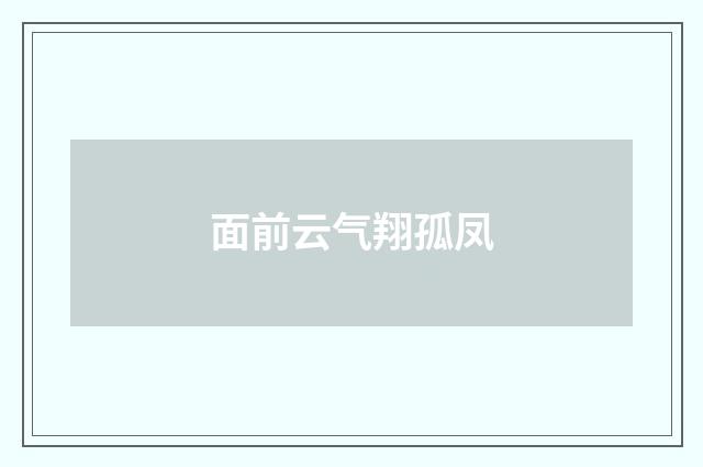 面前云气翔孤凤