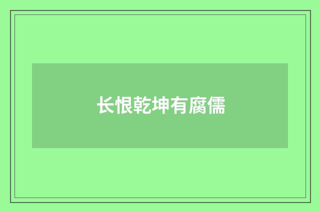 长恨乾坤有腐儒