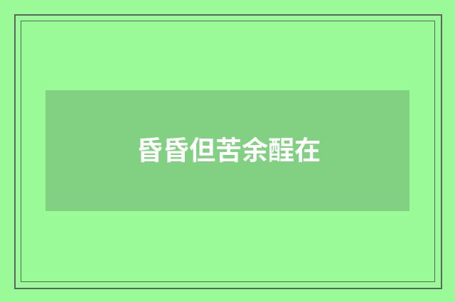 昏昏但苦余酲在