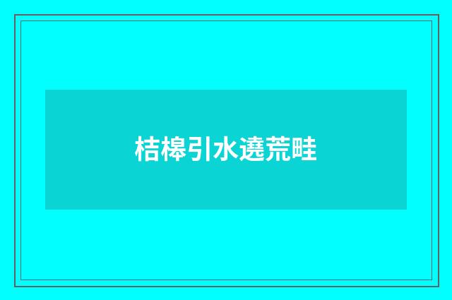 桔槔引水遶荒畦