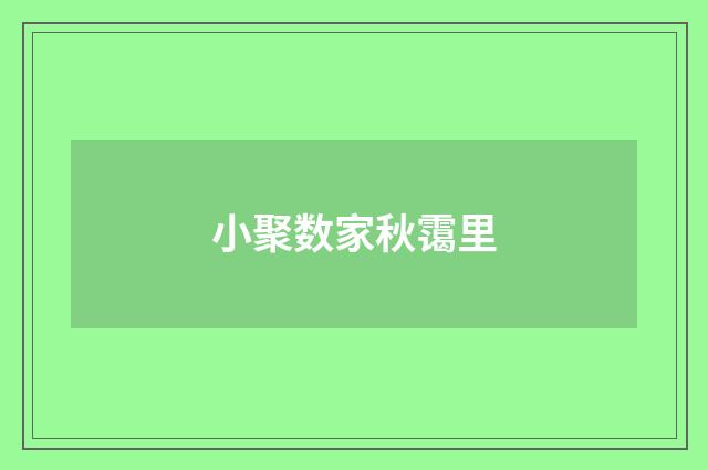 小聚数家秋霭里