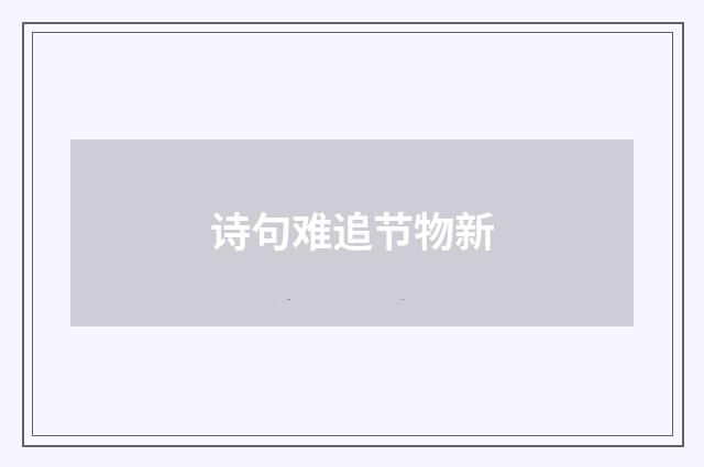 诗句难追节物新