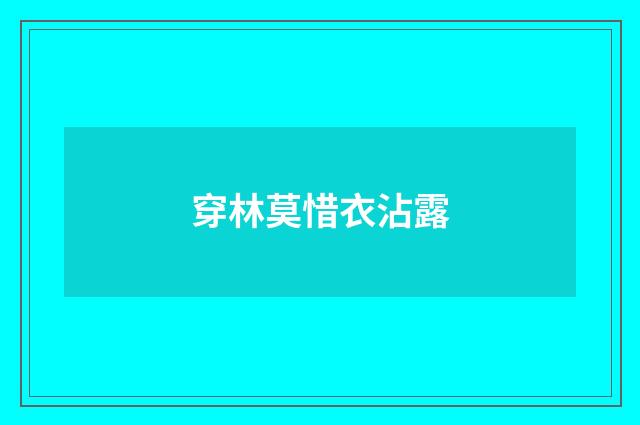 穿林莫惜衣沾露
