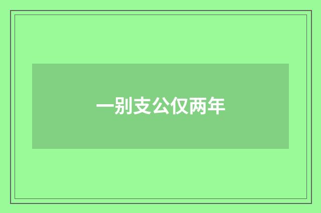 一别支公仅两年