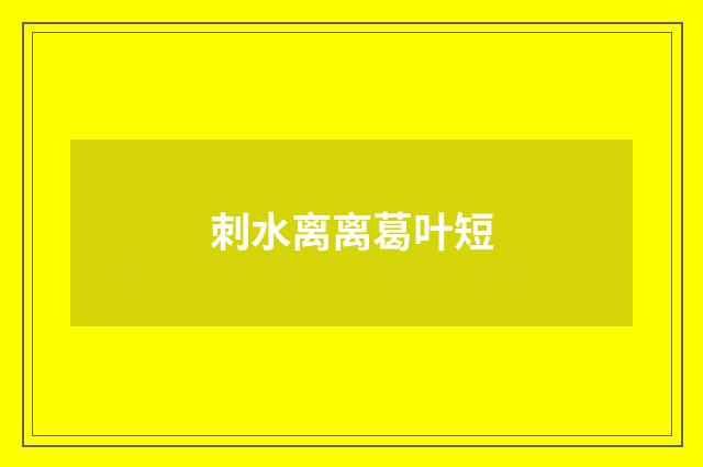 刺水离离葛叶短