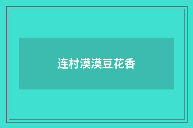 连村漠漠豆花香
