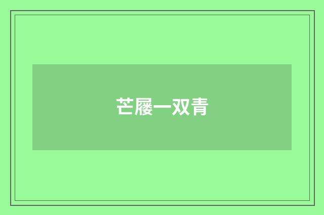 芒屦一双青