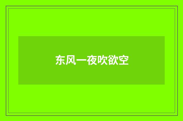 东风一夜吹欲空