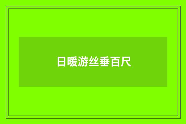 日暖游丝垂百尺