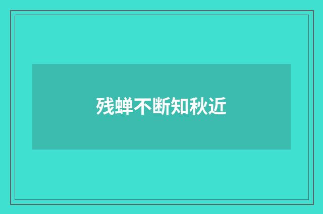 残蝉不断知秋近