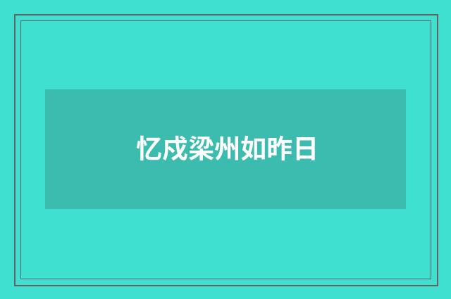忆戍梁州如昨日