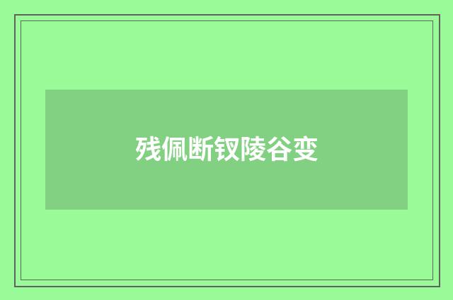 残佩断钗陵谷变